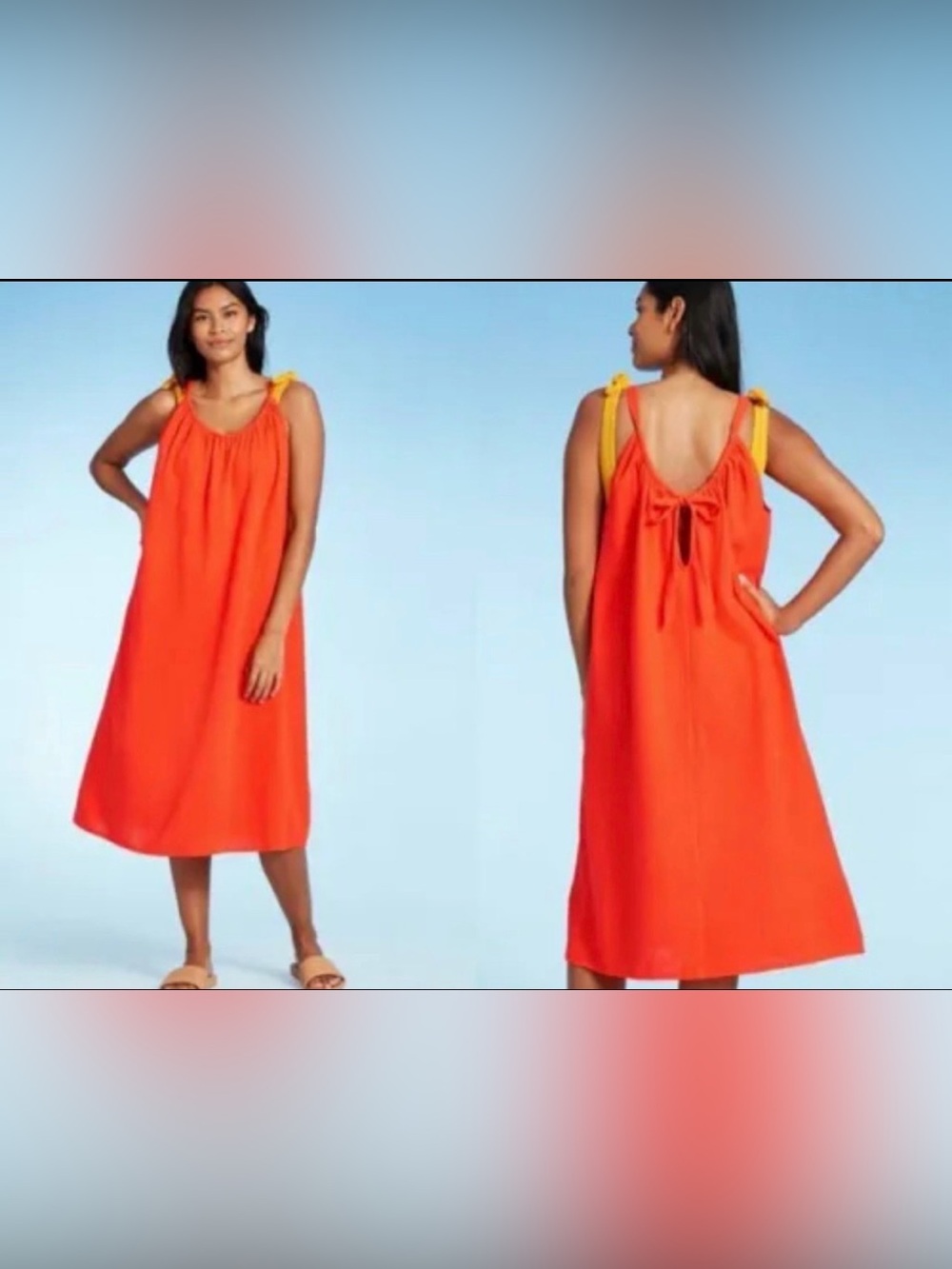 Kona Sol gauze swimsuit coverup orange small / medium